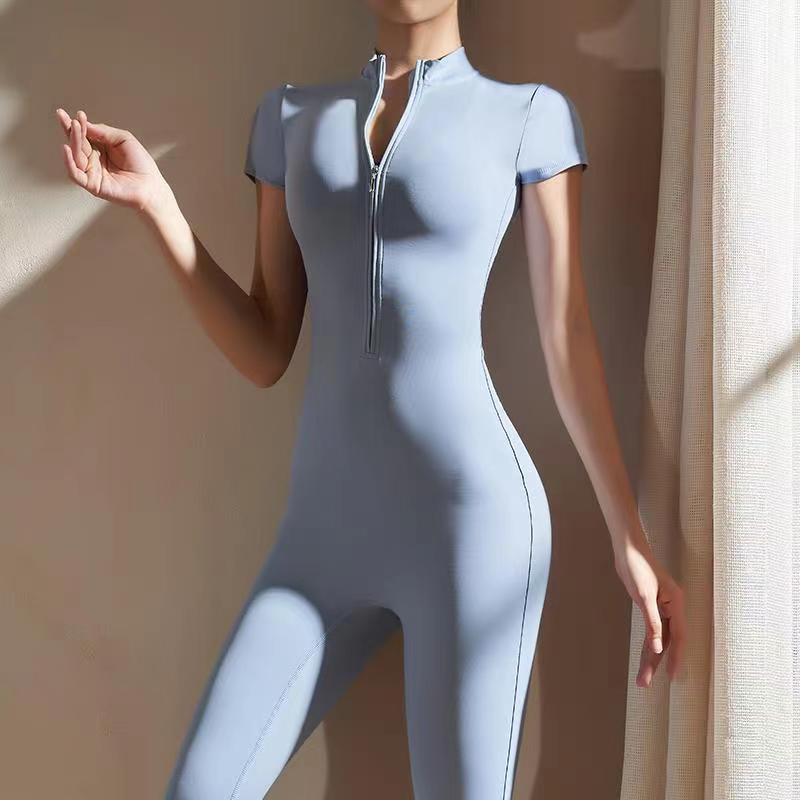 one-piece body suit long-sleeved fitness  bodysuit