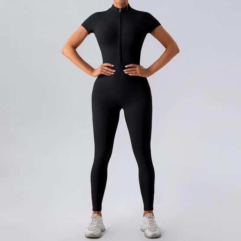 one-piece body suit long-sleeved fitness  bodysuit