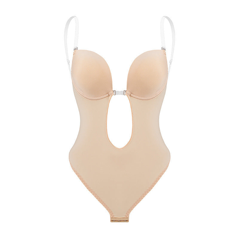 Plus Size Shapewear Deep V Invisible Shoulder Straps
