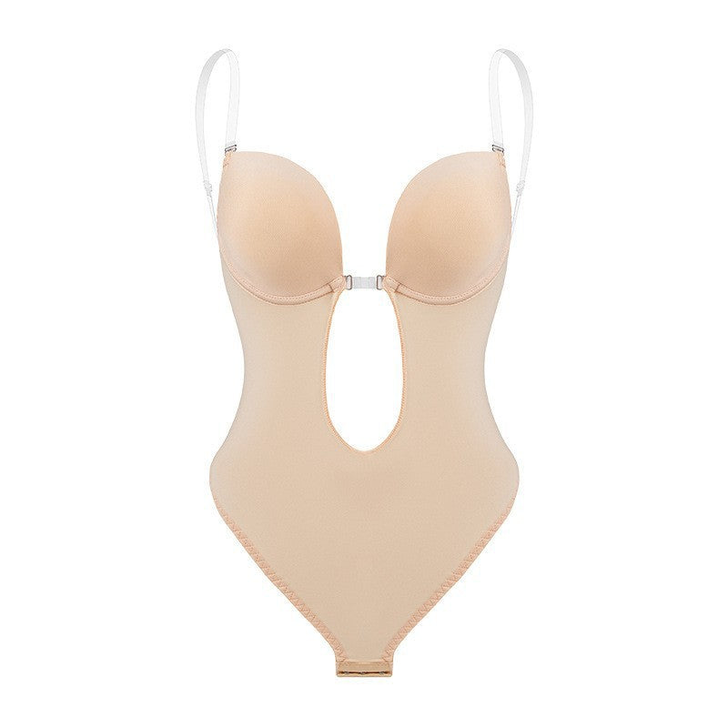 Plus Size Shapewear Deep V Invisible Shoulder Straps